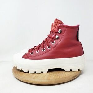 Converse Chuck Taylor All Star Hi Lugged GTX Shoes Women 5.5 Red Leather Sneaker